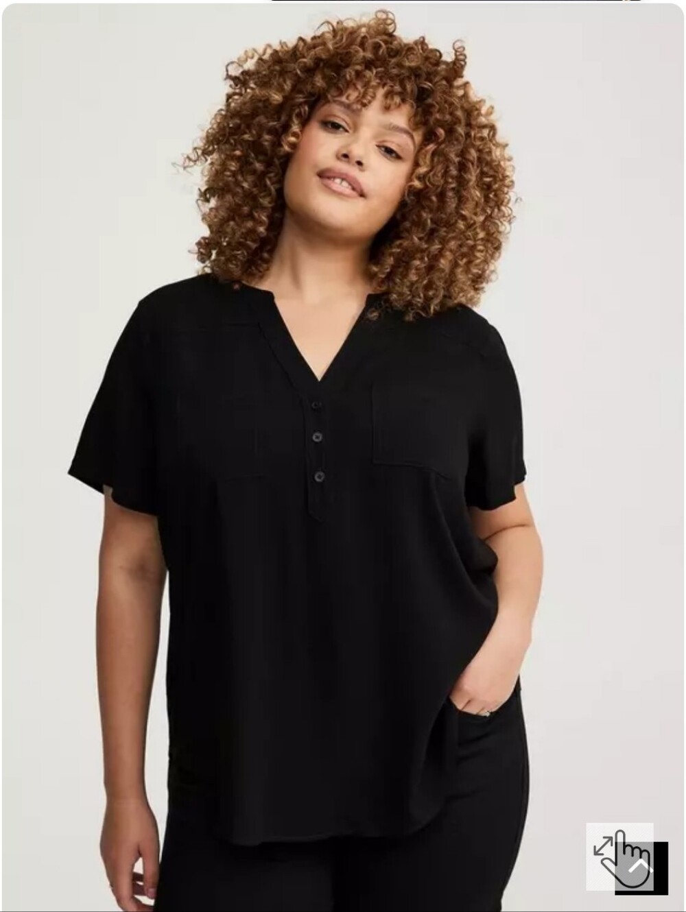 Torrid Harper Challis Short Sleeve Blouse